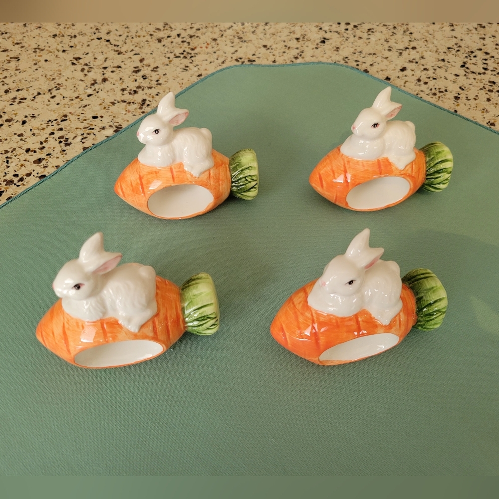 Ceramic Bunny Napkin Rings